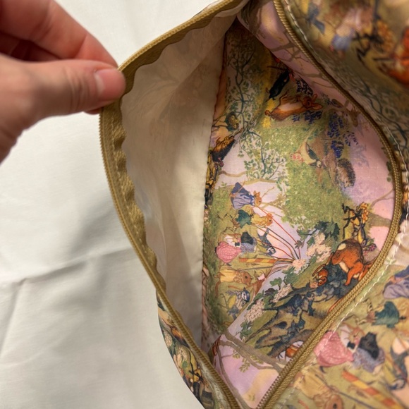 LeSportsac Molly Enchanted Fairy Print Crossbody Bag Tan Trim - Picture 13 of 14